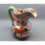 Large Mason s Ironstone china jug, with serpent formed handle, 9 = high