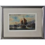 WILLIAM EDWARD ATKINS (1842-1910, BRITISH) "Entering Port" watercolour, signed lower left 6 x 10 ins