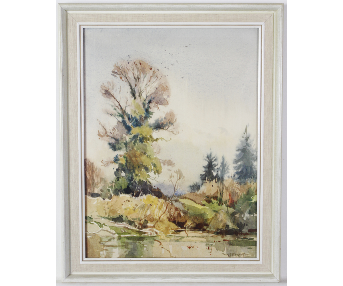 *JACK MERRIOTT, RI, ROI, RSMA, RWS (1901-1968, BRITISH) Landscape with trees watercolour, signed