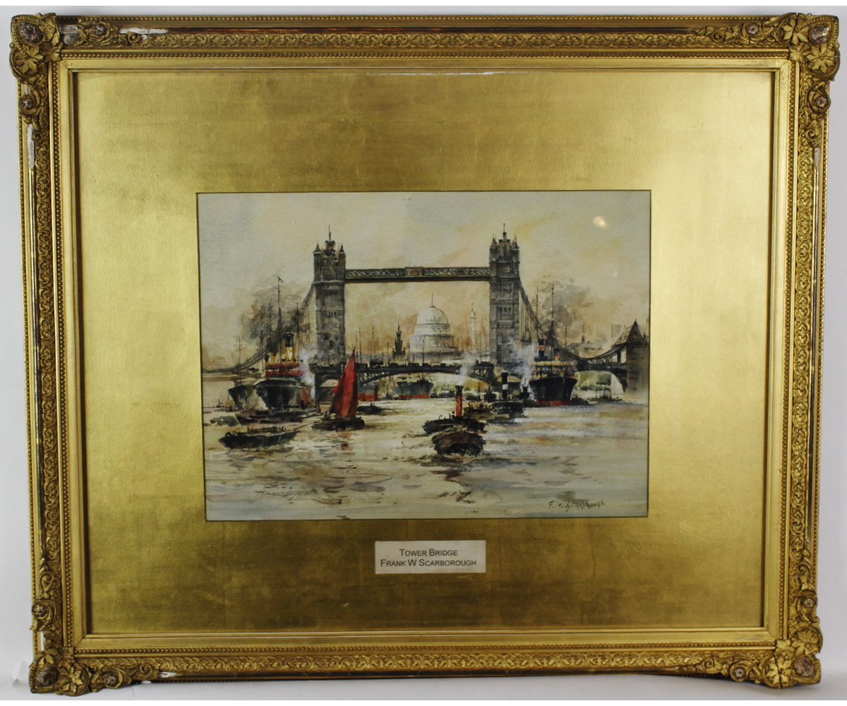 FRANK WILLIAM SCARBROUGH (1860-1939, BRITISH) "Tower Bridge" watercolour, signed lower right 11 x 15