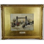 FRANK WILLIAM SCARBROUGH (1860-1939, BRITISH) "Tower Bridge" watercolour, signed lower right 11 x 15