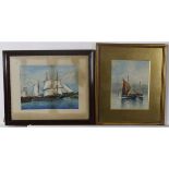 ENGLISH SCHOOL (19TH/20TH CENTURY) Fishing Boat PH1021 off a harbour watercolour, unsigned 9 x 7 ins