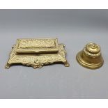 Brass inkwell and stamp box (2)