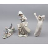 Lladro: Sleepy Child, Girl with Doves and Cat and Frog (3)