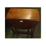 Early 20th century oak gateleg table, 24" long