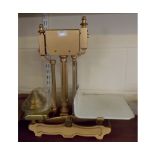 Vintage gilt painted shop scales with graduated set of brass weights