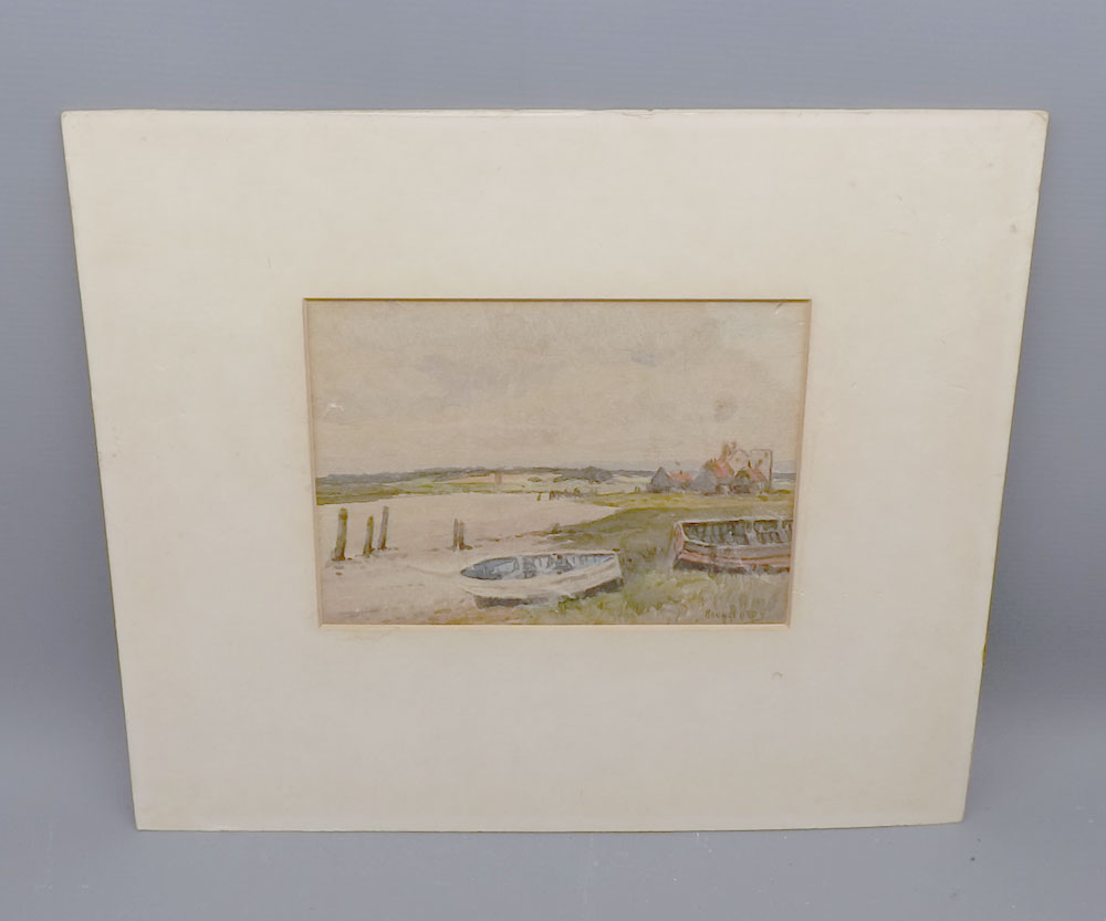 HANNAFORD, SIGNED, watercolour, North Norfolk View, 5" x 7", mounted but unframed