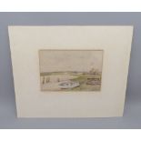 HANNAFORD, SIGNED, watercolour, North Norfolk View, 5" x 7", mounted but unframed