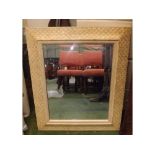 20th century wall mirror, in fish scale design frame, 23" wide