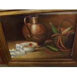 COSTA NEVES, SIGNED AND DATED 80, oil on canvas, Still life study, 21" x 29"