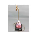 Royal Doulton figure mounted table lamp, 20" high