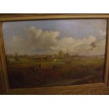 CHARLES AUSTEN, SIGNED, oil on canvas, Landscape with cattle, 12" x 17"