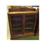 Early 20th century oak and leaded glazed bookcase, 41" wide