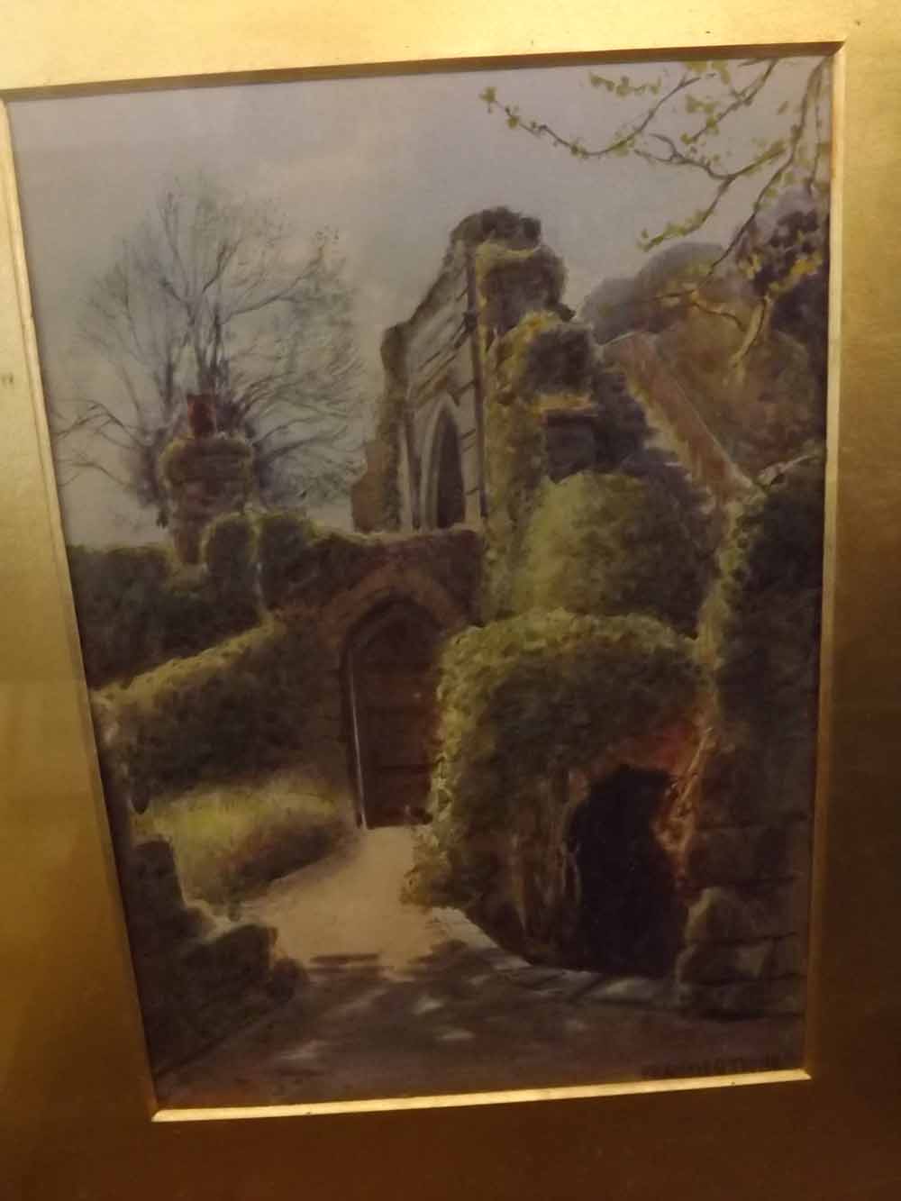 FRANCIS B TIGHE, SIGNED, pair of watercolours, Garden archways, 9 1/2" x 6 1/2" (2) - Image 2 of 2