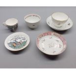 Mixed Lot: various 19th century tea bowls, saucers, cups etc (qty)