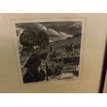 R DE QUINN, SIGNED GROUP, three etchings, Corfe Castle etc, assorted sizes (3)