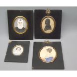 19th CENTURY ENGLISH SCHOOL, group of three portrait miniatures, Female studies; together with a