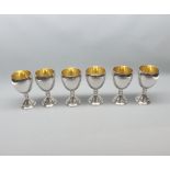 Set of six modern silver plated goblets