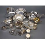 Mixed Lot: various silver plated wares including muffing dish, cream jugs etc