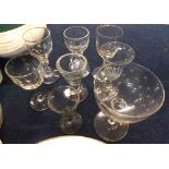 Mixed Lot: various Victorian and Edwardian glass wares, to include sherries, penny lick glass,