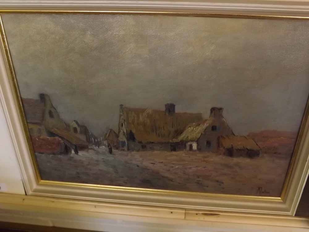 ALBERT DUTRY, SIGNED, oil on canvas, Belgian landscape, 13" x 19"