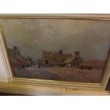 ALBERT DUTRY, SIGNED, oil on canvas, Belgian landscape, 13" x 19"