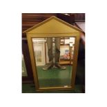 Modern bevelled wall mirror in gilt finish arch top frame
