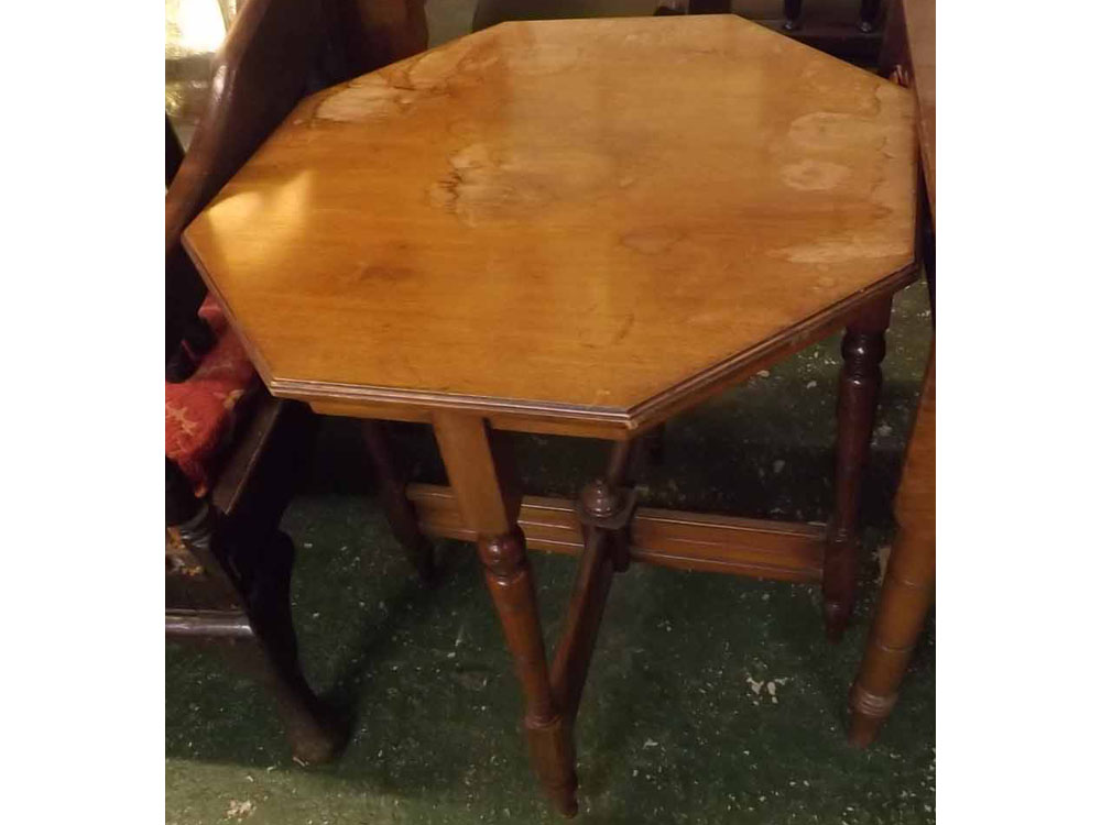 Edwardian mahogany octagonal occasional table, 23" wide