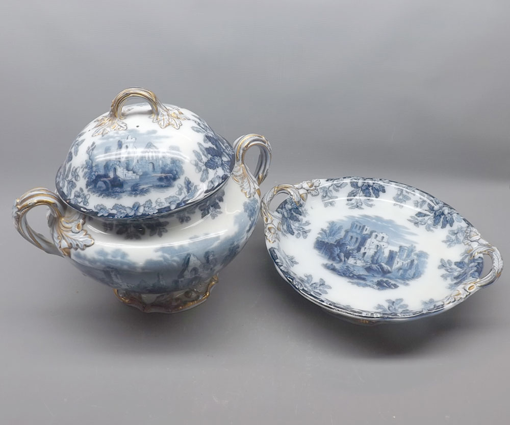 Collection of various 19th and 20th century English china wares, comprising: Copeland covered soup