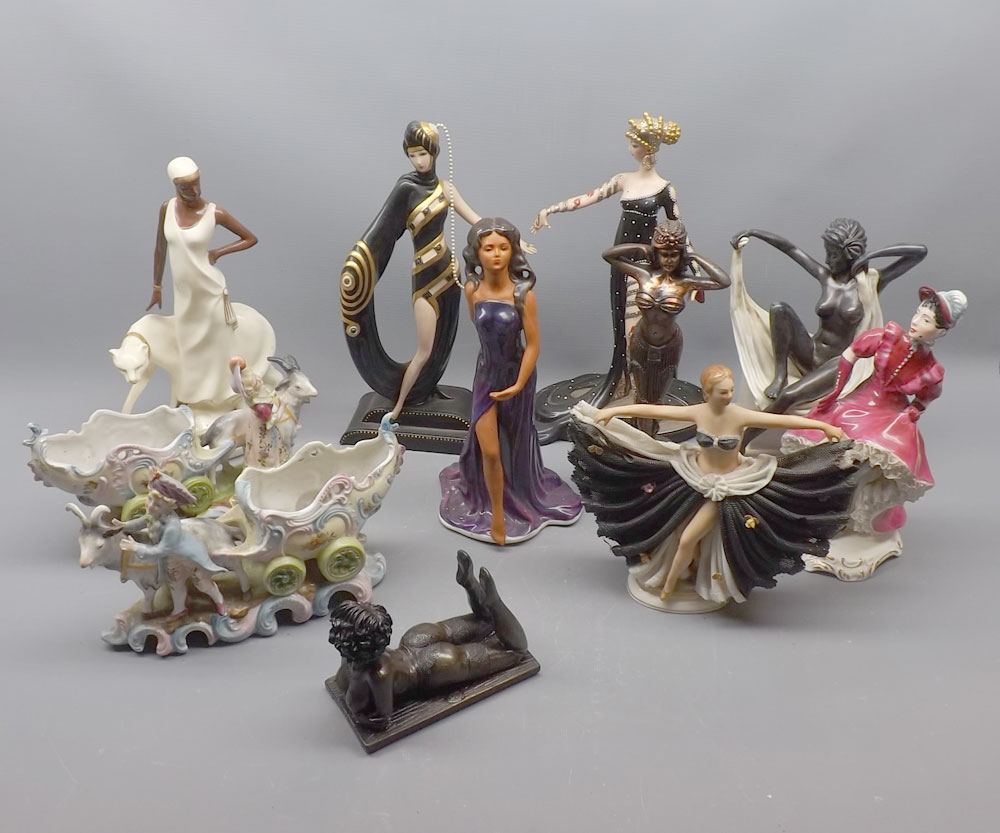 Collection of various Franklin Mint Royal Doulton and other figures etc (11)