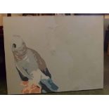 * BECCI HILL, SIGNED VERSO, oil on canvas, "Perch", 39" x 51", unframed