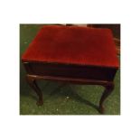 Late 19th century mahogany piano stool, with lift up seat, 20" wide