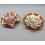 Two carnival glass bowls, 7" wide