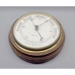 Kuner (Pontypridd) aneroid barometer, glass cracked, 10" diameter