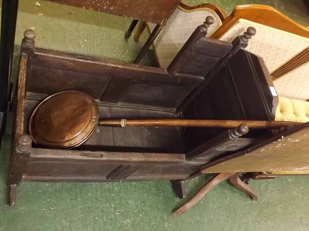 19th century oak rocking crib (possibly constructed from period timbers), together with a copper - Image 2 of 2