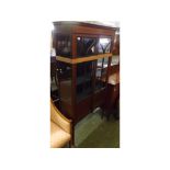 Edwardian china display cabinet, with boxwood stringing, 35 1/2" wide