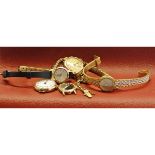 Mixed Lot: ladies dress watch, Bucherer, the quartz movement to a bronzed dial in an oval case