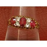Late 19th century 9ct gold dress ring, paste-set, finger size O, 2.9gms gross weight