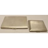 Mixed Lot: two various cigarette cases, each of hinged rectangular form with all-over engine-