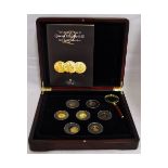 London Mint Office, The Life and Times of Queen Elizabeth II pure gold collection of seven 24ct gold