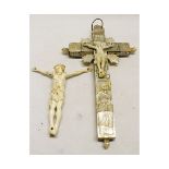 Mixed Lot: carved ivory Corpus Christi (lacking cross) together with a further mother of pearl