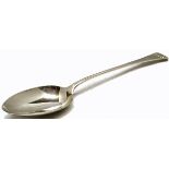 Victorian basting spoon, single struck Old English shell pattern, crested, length 13 3/8", weight