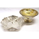 Mixed Lot: two various Elizabeth II pieces including a footed bowl and circular table basket, each