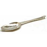 George III "Fancy back" table spoon, Hanoverian pattern, crested verso, length 8" (bowl re-