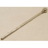 20th century South American white metal Mate straw, length 8 1/2"