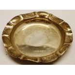 Edward VII circular dish, with shaped rim and polished centre, diameter 4 1/2", Sheffield 1909,