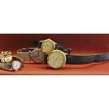 Mixed Lot: 9ct gold ladies dress watch; together with four further examples including Jaquet-Droz,