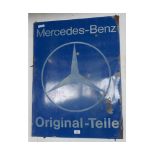 MERCEDES BENZ ORIGINAL - TEILE VINTAGE ENAMEL SIGN WITH CENTRAL BADGE MOTIF