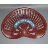 W M DOYLE & CO LTD IMPLEMENT SEAT (REPRODUCTION)