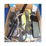 BOX: DRIVING MIRRORS, HORN, HAND PUMP ETC